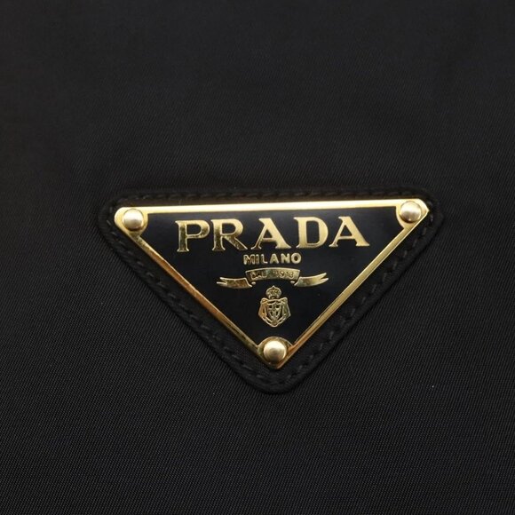 PRADA Chain Shoulder Bag Nylon Black Gold Auth 148283 - Picture 10 of 16